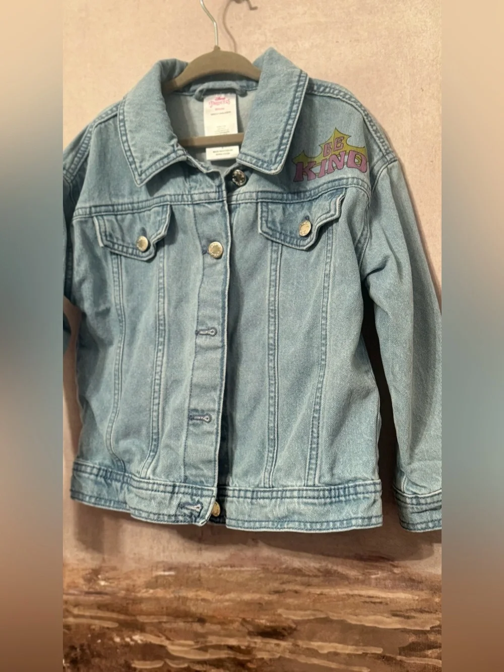 Disney Princesses light wash denim jacket Size 5